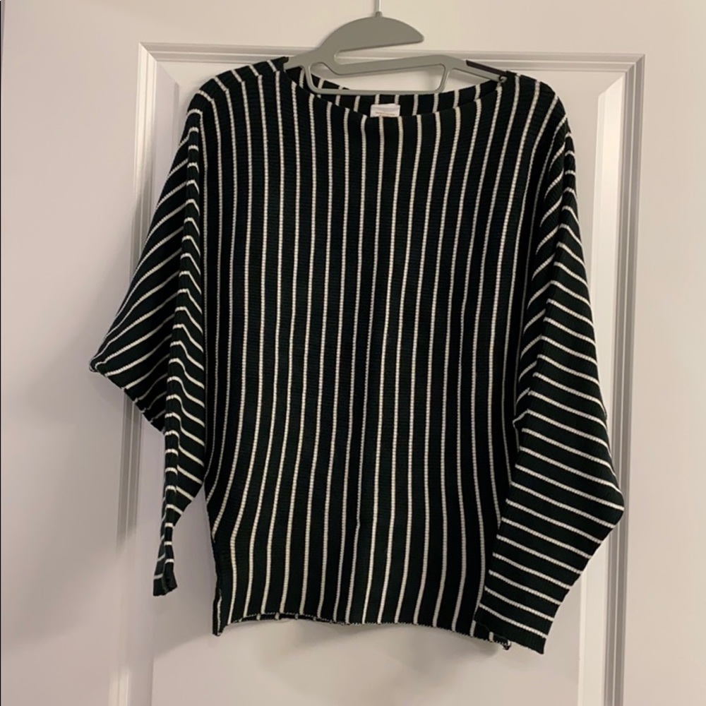 Dark Green Striped Sweater